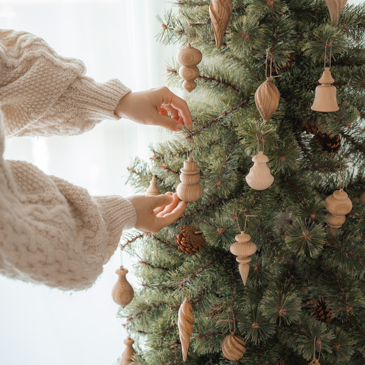 送料無料】【選べる3種類】木製 クリスマス オーナメント Wooden