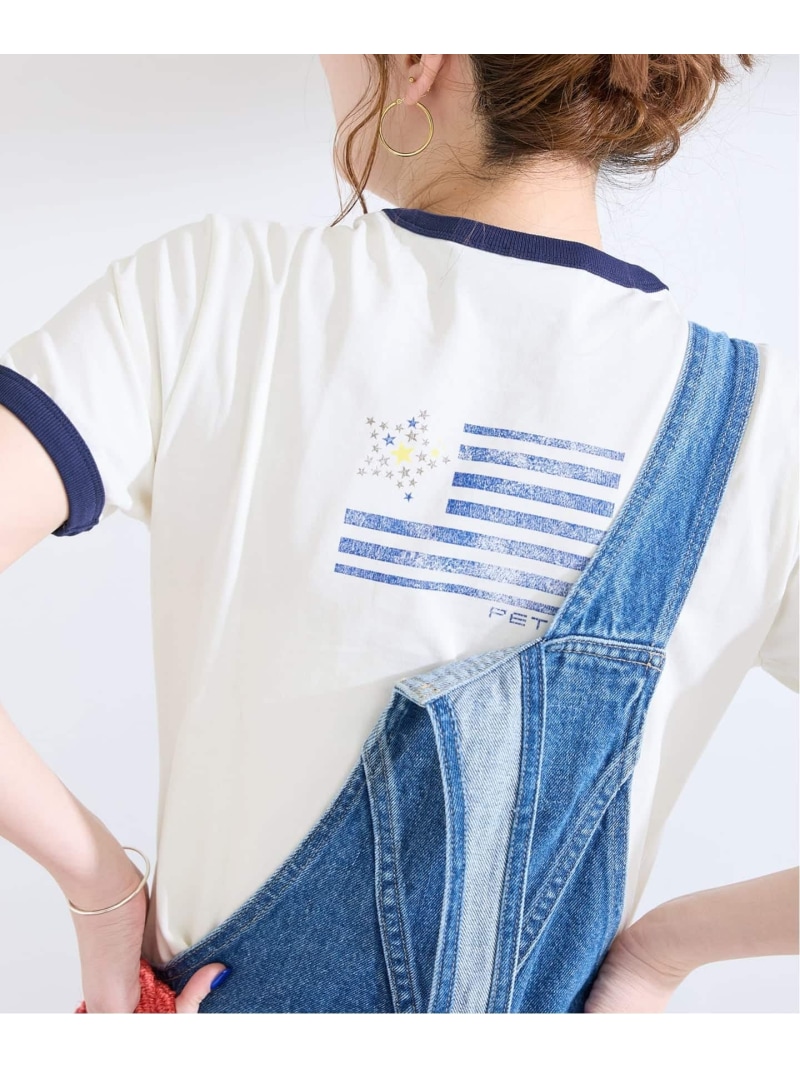 【WEB+一部店舗限定】MY NAME IS PETER / (W)STAR FLAG RINGER T-SHIRTS B.C STOCK ベーセーストック トップス カットソー・Tシャツ レッド ブルー イエロー【送料無料】[ Fashion]