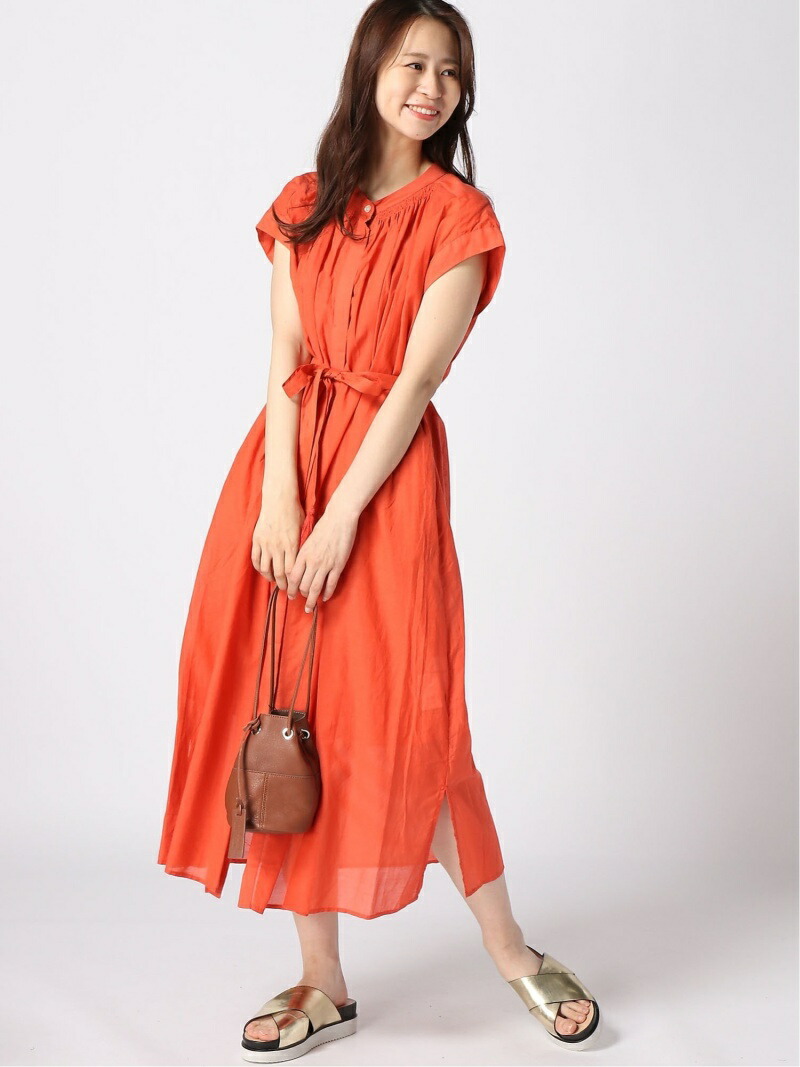 楽天市場 Rakuten Fashion Sale 30 Off W フレンチスリーブボイルop B C Stock インヘリット サンプリシテ ワンピース 半袖ワンピース オレンジ ブラック パープル Rba E 送料無料 B C Stock