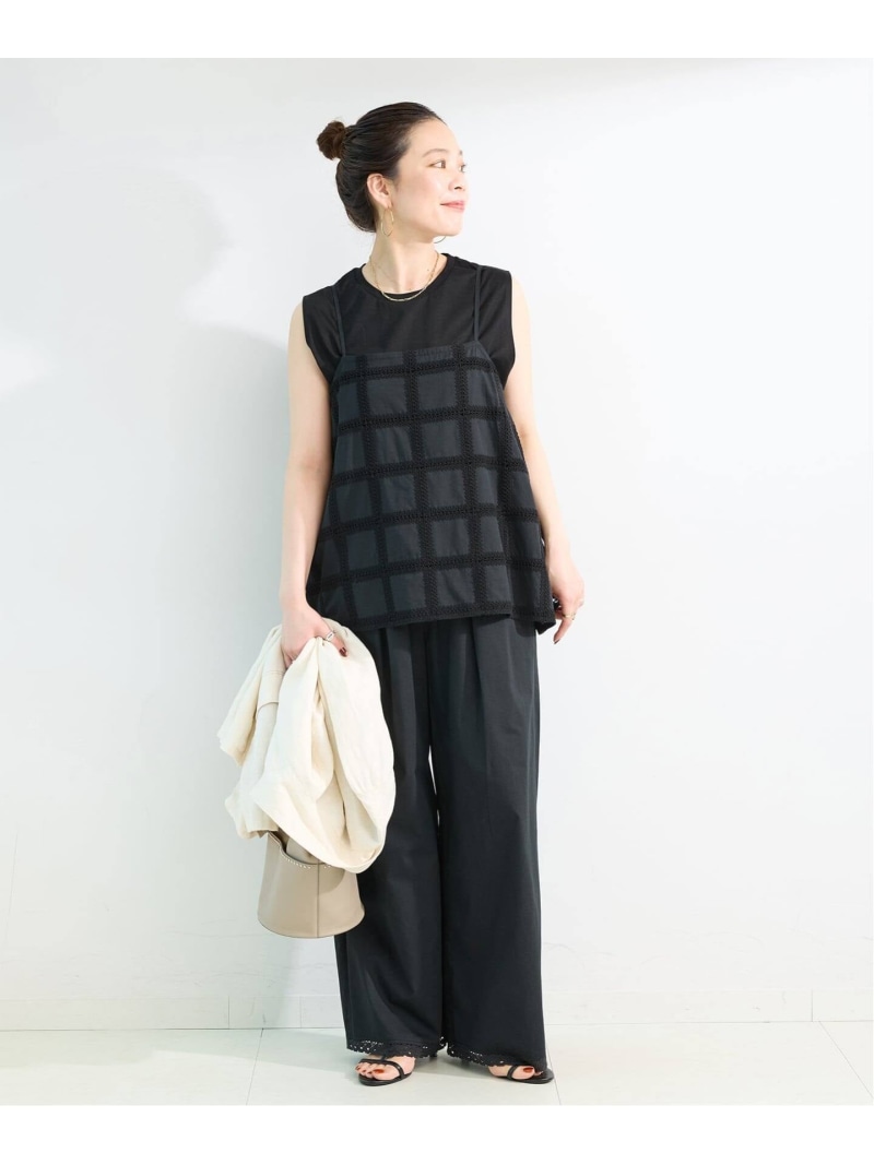 《予約》《2点セット》ウォッシャブル / 刺繍キャミソール / パンツセット B.C STOCK ベーセーストック パンツ その他のパンツ ブラック ブラウン【先行予約】*【送料無料】[ Fashion]｜B.C STOCK