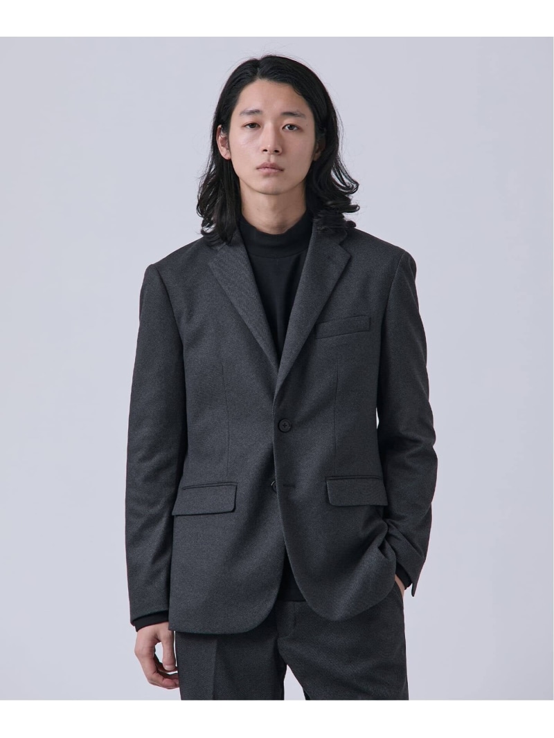 【SALE／40%OFF】ニットフランネル テーラードジャケット B.C STOCK ベーセーストック ジャケット・アウター テーラードジャケット・ブレザー グレー ブラウン ネイビー【RBA_E】【送料無料】[ Fashion]