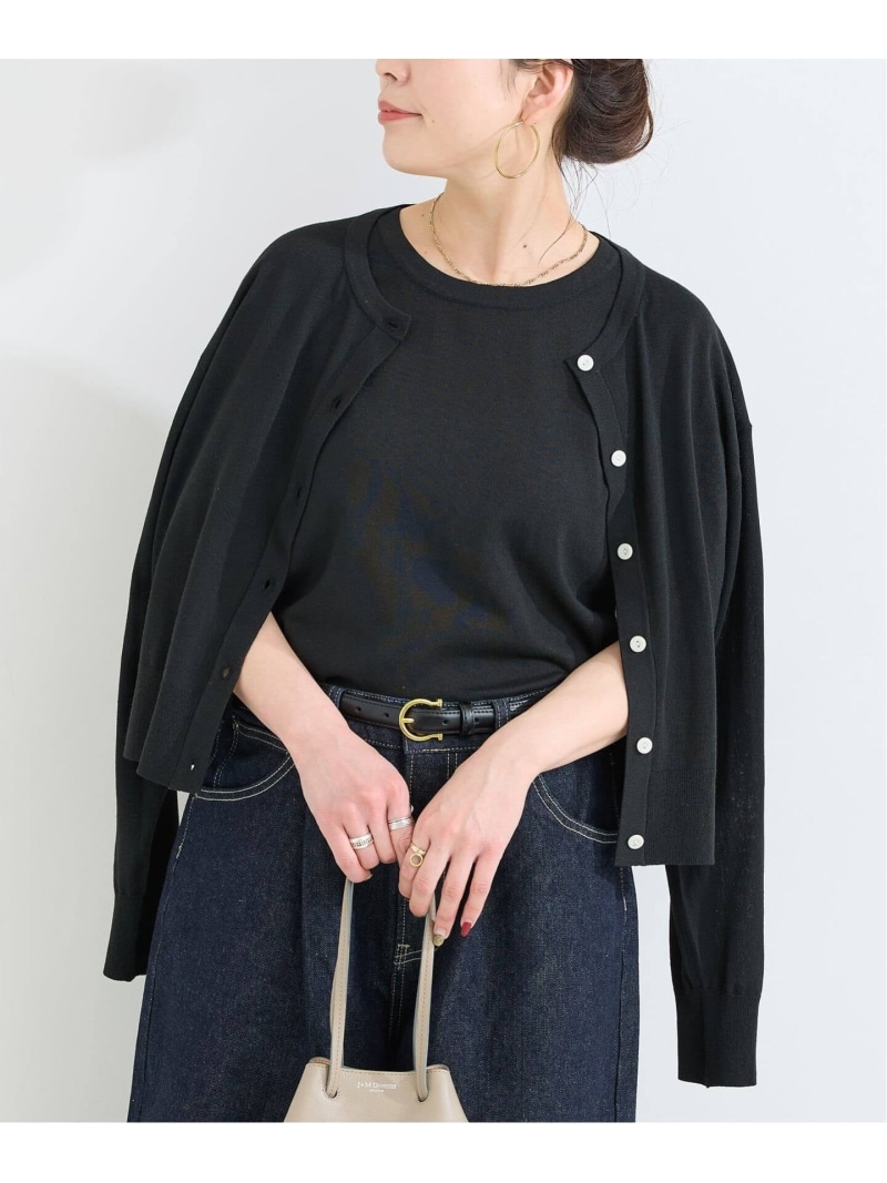 《2枚セット》手洗い可 / ニットアンサンブル B.C STOCK ベーセーストック トップス アンサンブル グレー ブラック ベージュ【送料無料】[ Fashion]