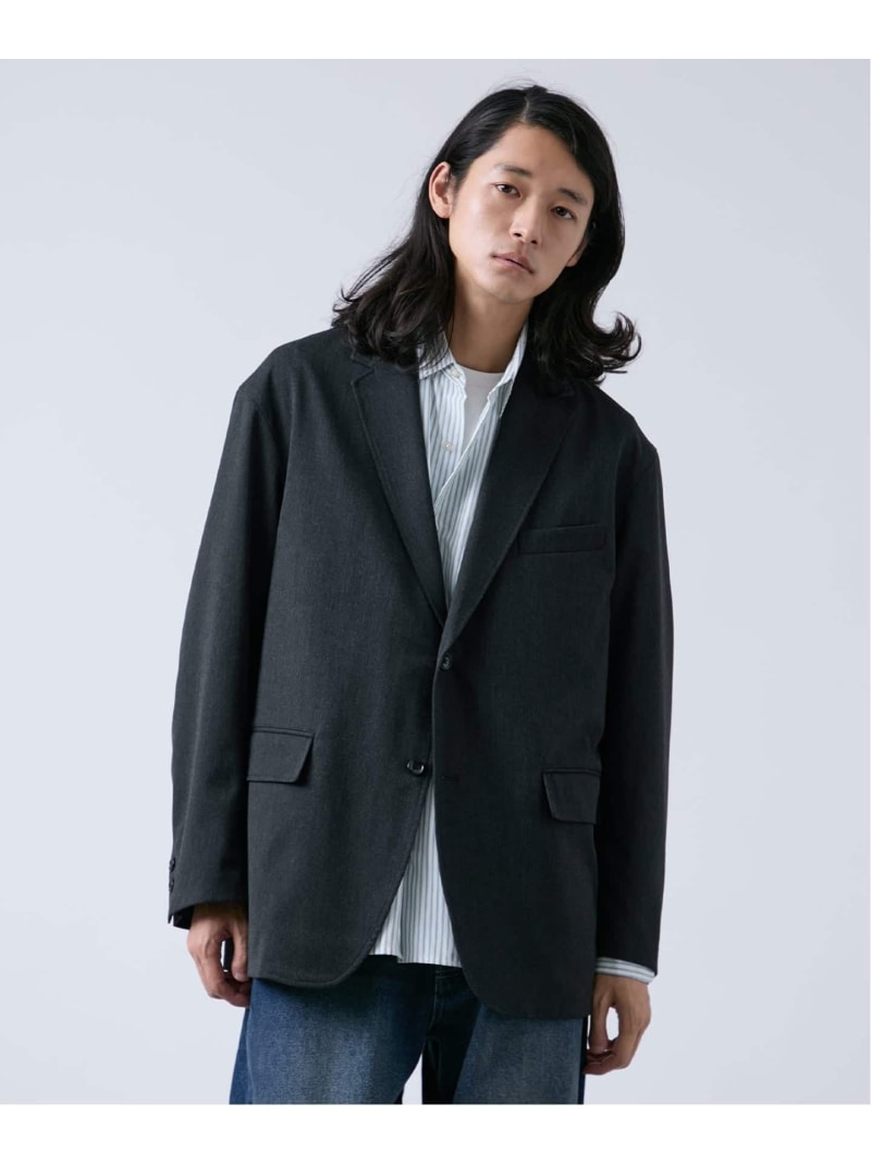 【SALE／50%OFF】ウール混 オーバージャケット B.C STOCK ベーセーストック ジャケット・アウター テーラードジャケット・ブレザー グレー ベージュ【RBA_E】【送料無料】[ Fashion]｜B.C STOCK