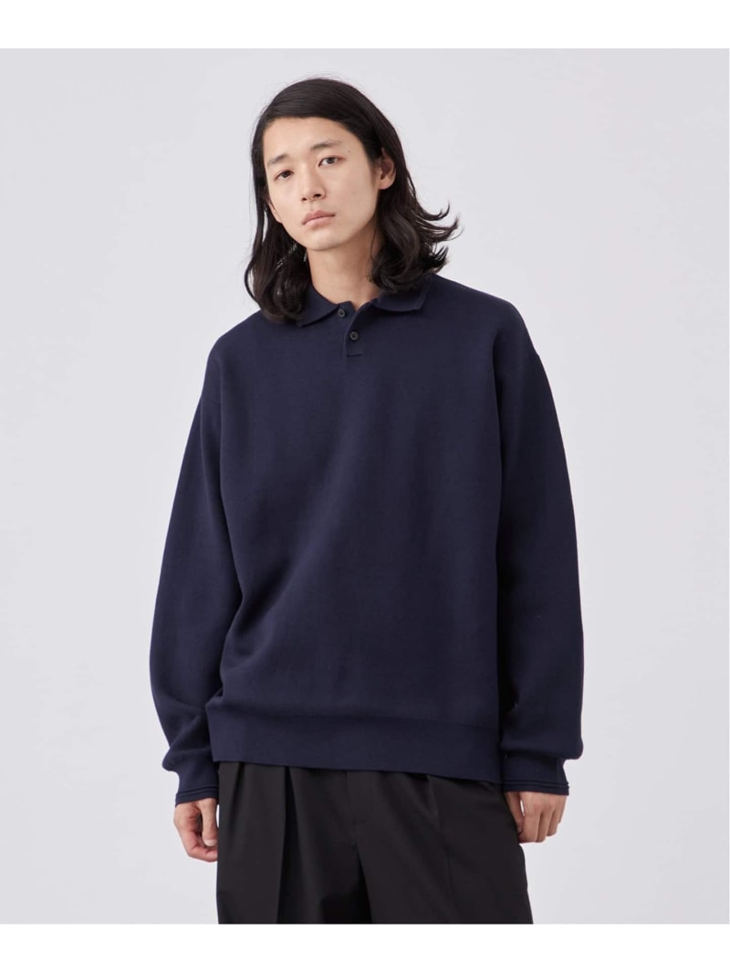 楽天市場】【中古】A．PRESSE23AW ボーダー柄長袖ニットポロシャツ L