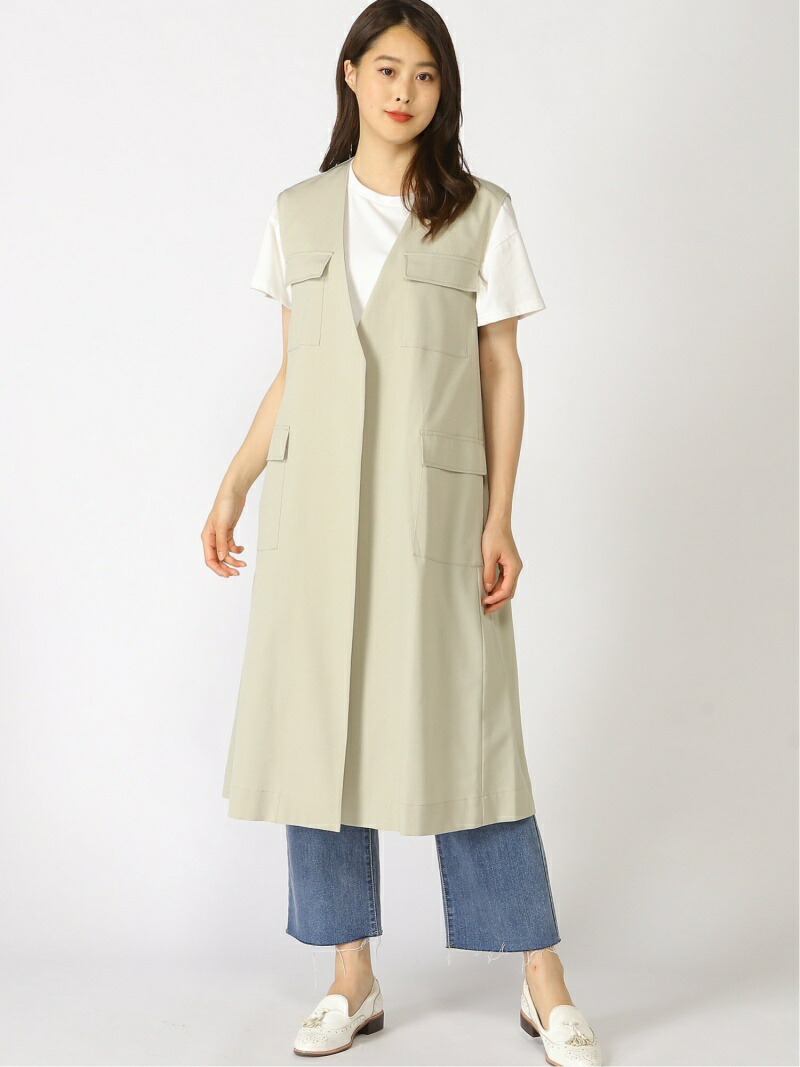 Spick and Span/(W)サファリロングジレ Spick \u0026 Span ベーセーストック ジャケット・アウター 否色つや上衣 ベージュ【貨物輸送無料】[ Fashion]