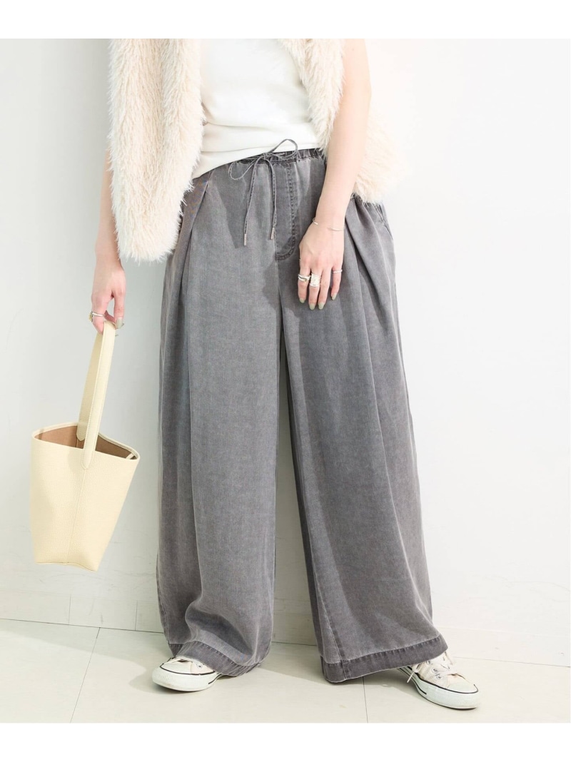《予約》手洗い可 / セルロースダメージワイドパンツ B.C STOCK ベーセーストック パンツ スラックス・ドレスパンツ グレー ベージュ ブラウン【先行予約】*【送料無料】[ Fashion]｜B.C STOCK
