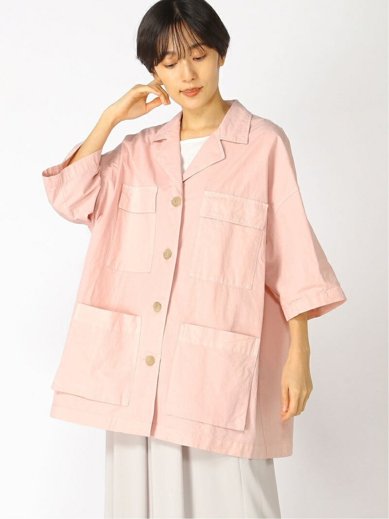 JOURNAL STANDARD/(W)オウミサラシツイルハンソデBZ JOURNAL STANDARD ベーセーストック トップス シャツ・ブラウス ピンク ベージュ【送料無料】[ Fashion]