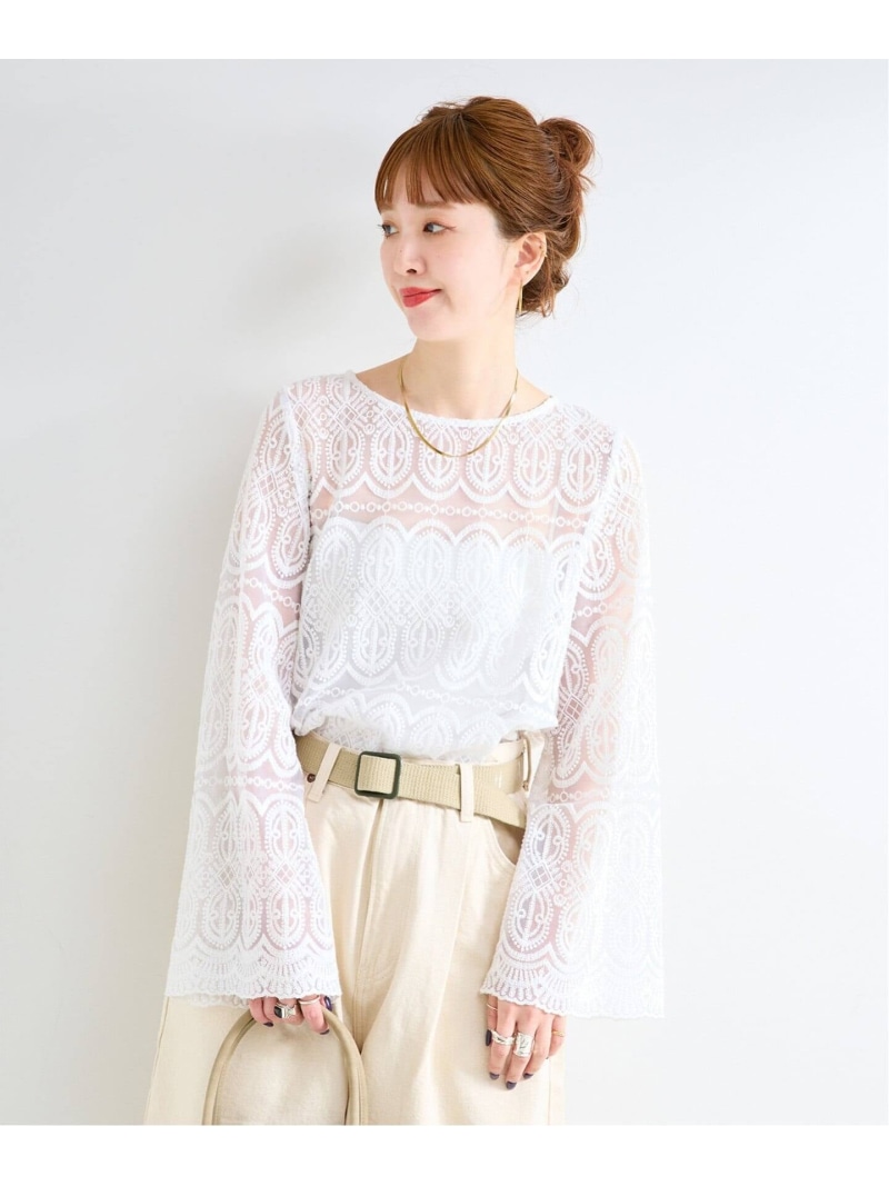 《追加4》【一部WEB限定カラーあり】手洗い可 / 総レースブラウス B.C STOCK ベーセーストック トップス シャツ・ブラウス ブラック ベージュ ホワイト【送料無料】[ Fashion]