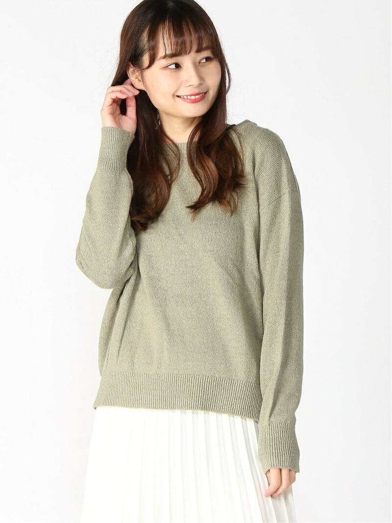 JOURNAL STANDARD/(W)コットンラミー バックスリットPOV JOURNAL STANDARD ベーセーストック トップス ニット グリーン ホワイト【送料無料】[ Fashion]｜B.C STOCK