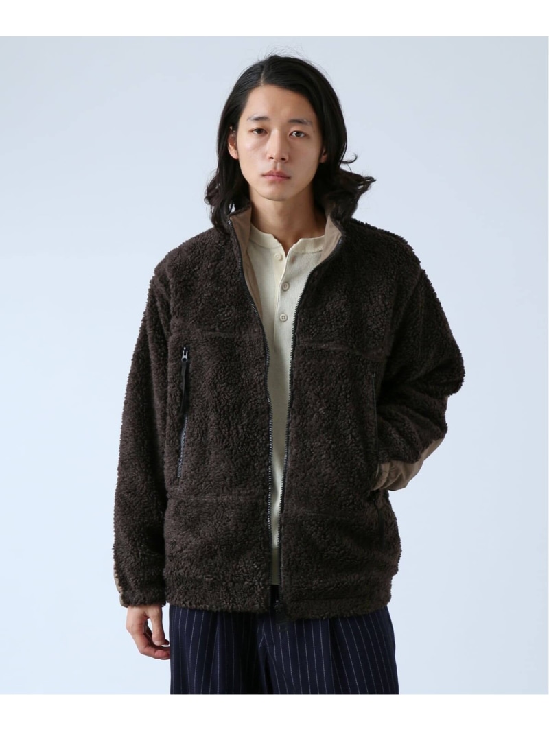 【SALE／25%OFF】【OLIVEDRAB/オリーブドラブ】 リバーシブル PARK ボアジャケット B.C STOCK ベーセーストック ジャケット・アウター ブルゾン・ジャンパー ブラック グレー ベージュ ブラウン【RBA_E】【送料無料】[ Fashion]