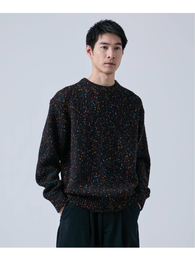 【SALE／26%OFF】ポコポコ クルーネックニット B.C STOCK ベーセーストック トップス ニット レッド ブラウン グレー ブラック【RBA_E】【送料無料】[ Fashion]