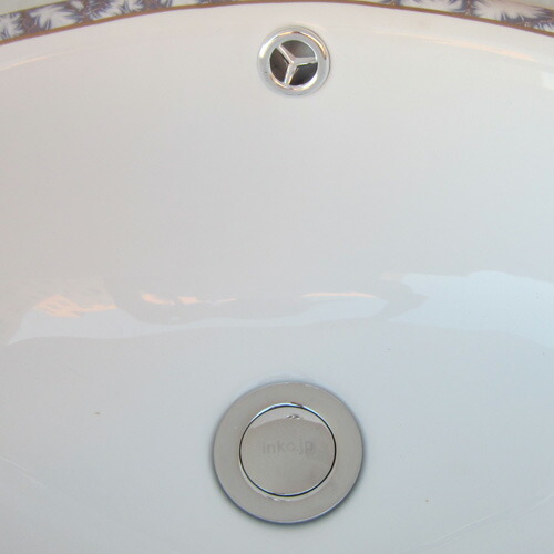 洗面ボウル 埋め込み 4 大きい 交換 リフォーム おしゃれ 陶器 オーバーカウンター オーバル 楕円 ボタニカルデザイン 幅42cm Ink h Islandfavours Com