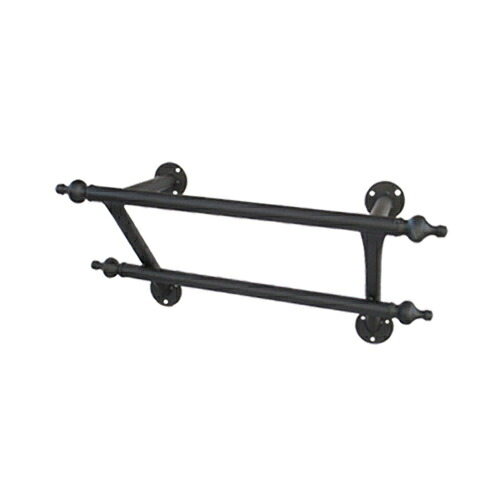 タオルバー タオル掛け おしゃれ 綺麗 リフォーム DIY 交換 アイアン ブラック(黒) 幅59.5×奥行22×高27cm INK-0801097H