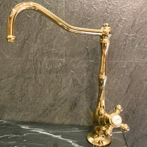 イタリア製 Nicolazzi ニコラッツイ 高級水栓金具 キッチン水栓 浄水器 洗面水栓 交換 リフォーム おしゃれ 単水栓 奥行15.8×吐水口高18.3cm 1435GB
