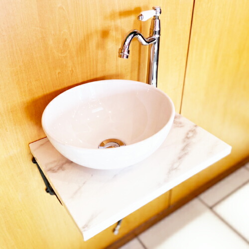 洗面台 交換 セット リフォーム おしゃれ コンパクト 洗面ボウル 丸型 レジン 樹脂 綺麗 可愛い 白 ホワイト 銀 シルバー マーブル調 エポキシカウンター 単水栓の6点セット 幅400 奥行300 セット15 B h Jewcset 1 septicin Com