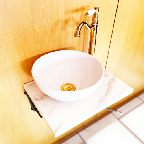 洗面台 交換 セット リフォーム おしゃれ コンパクト 洗面ボウル 丸型 レジン 樹脂 綺麗 可愛い 白 ホワイト 金 ゴールド マーブル調 エポキシカウンター 単水栓の6点セット 幅400 奥行300 セット17 B h Jewcset 3 Vmaphotographystudios Com