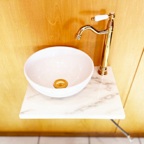 洗面台 交換 セット リフォーム おしゃれ コンパクト 洗面ボウル 丸型 レジン 樹脂 綺麗 可愛い 白 ホワイト 金 ゴールド マーブル調 エポキシカウンター 単水栓の6点セット 幅400 奥行300 セット17 B h Jewcset 3 Vmaphotographystudios Com