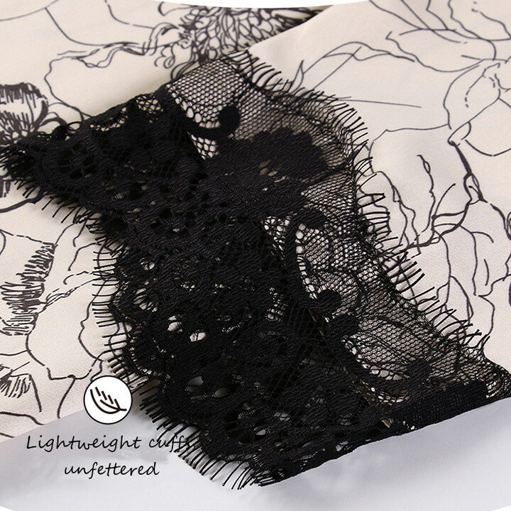 長袖 前開き シックな細い線で薔薇のプリントが黒一色で描かれ 趣味の良さを感じさせます 控えめの光沢を放つシルク風サテン生地のパジャマ 薄手 パジャマ レディース ナイトウェア ルームウェア シルク風薔薇とレースパジャマ Poi3インナー 下着 ナイトウェア 韓国 長袖 前開き シックな細い線で薔薇のプリントが黒一色で描かれ 趣味の良さを感じさせます 控えめの光沢を放つシルク風サテン生地のパジャマ 薄手 パジャマ レディース ナイトウェア ルームウェア シルク風薔薇とレースパジャマ Poi3インナー 下着 ナイトウェア 韓国