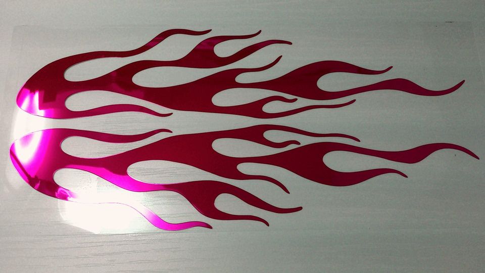 楽天市場 鏡面ファイヤーパターンカッティングステッカー フレイムa メッキタイプ ピンクミラー ステッカーのベアーズワーク