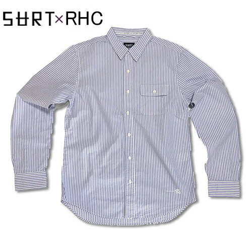 RHC Ron Herman (ロンハーマン): SURT × RHC  Stripe Wash ティーシャツ (Blue/Red/White) ワイシャツ-トップス