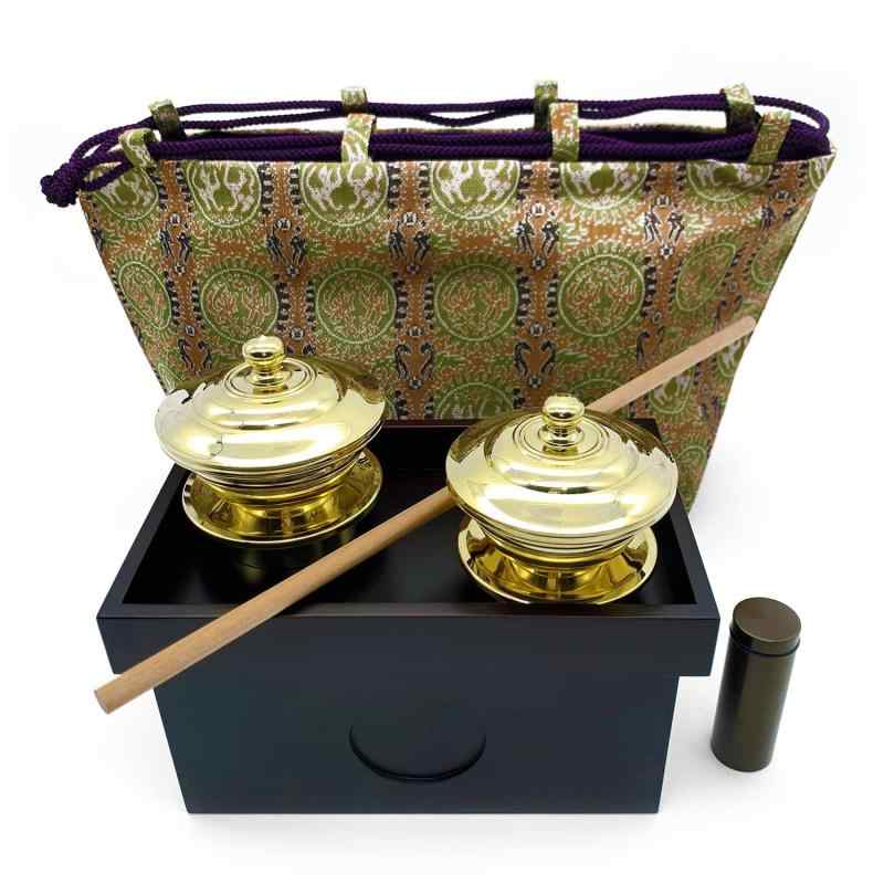 楽天市場】【送料無料】洒水器、塗香器二器セット 密教法具 佳品 真鍮