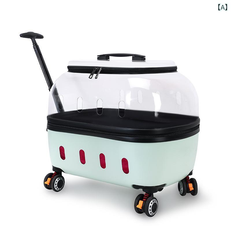 猫 バッグペットトロリーボックス 犬 澄み切った ペットバッグクロスボーダー 目あたらしい ポータブルチェックフライトケース 卸売