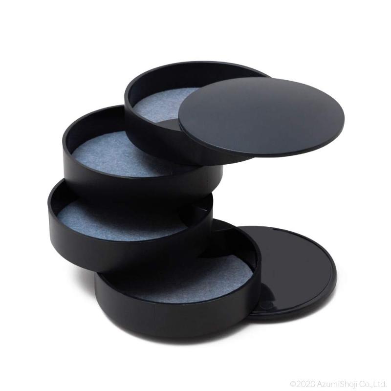 ANGELIQUE アクセサリートレイ 円筒 4段 ブラック ホワイト 小物 収納 アクセサリー トレイ トレー おしゃれ ケース シンプル 見せる収納 ピアス イヤリング 時計画像