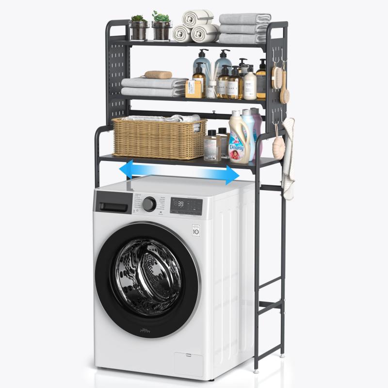 楽天市場】KAKYUKAN 洗濯機ラック ランドリー収納棚 有孔ボード付き