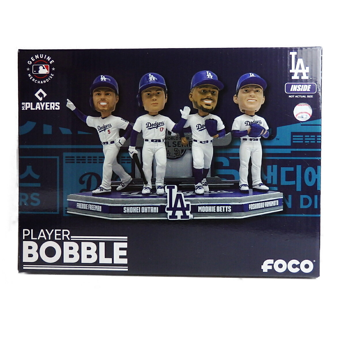 【貨物輸送無料】 foco MLB WORLD TOUR 天使の都市 SEOUL SERIES SD 2024（メジャーリーグベースボール 気魂つづき物）PLAYER BOBBLE FREDDIE FREEMAN SHOHEI OHTANI YOSINOBU YAMAMOTO MOOKIE BETTS 首商い口あやつり人形