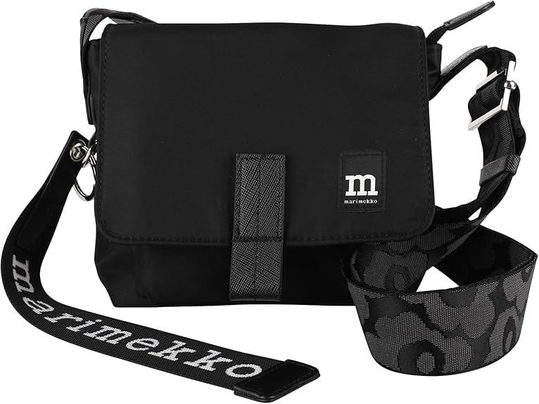 【貨物輸送無料】 marimekko（マリメッコ） 92538 Mini Messenger Solid ミニ飛脚屋 ショルダーバッグ 009 Black 黒いこと