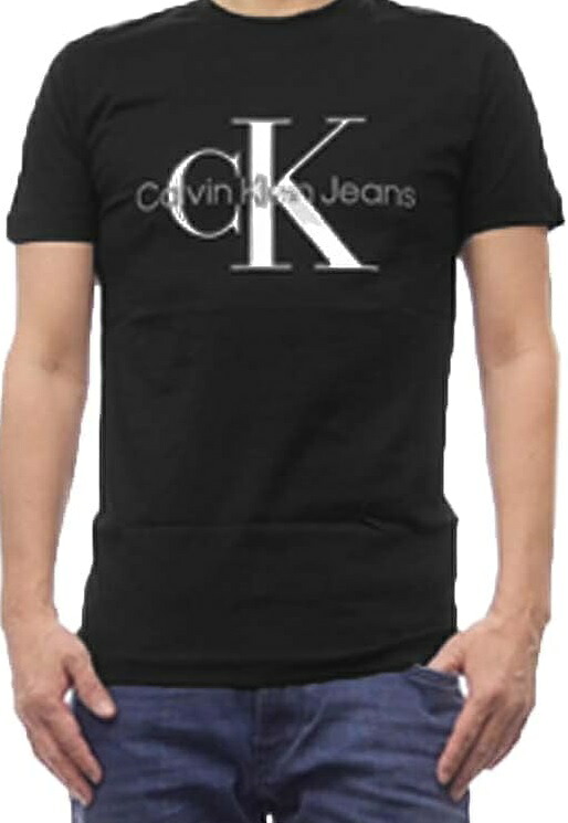 【送料無料】Calvin Klein Jeans（カルバンクラインジーンズ）J30J320935　Core Monogram Logo Slim T-Shirt コア モノグラムロゴ スリムTシャツ　BEH　ブラック　コットン　ユニセックス｜Beachshell2018