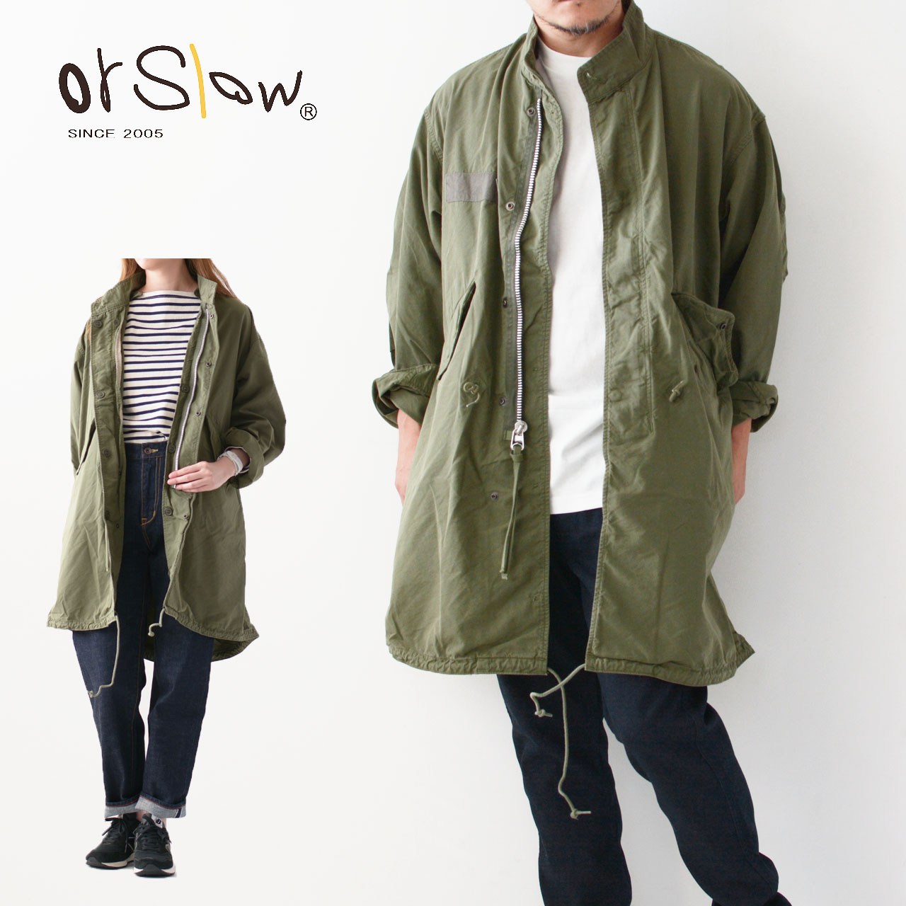 orSlow オアスロウ m65 モッズコート フィッシュテール　 日本製 楽天市場】orslow [オアスロウ] M-65 FISH TAIL COAT ARMY GREEN [03