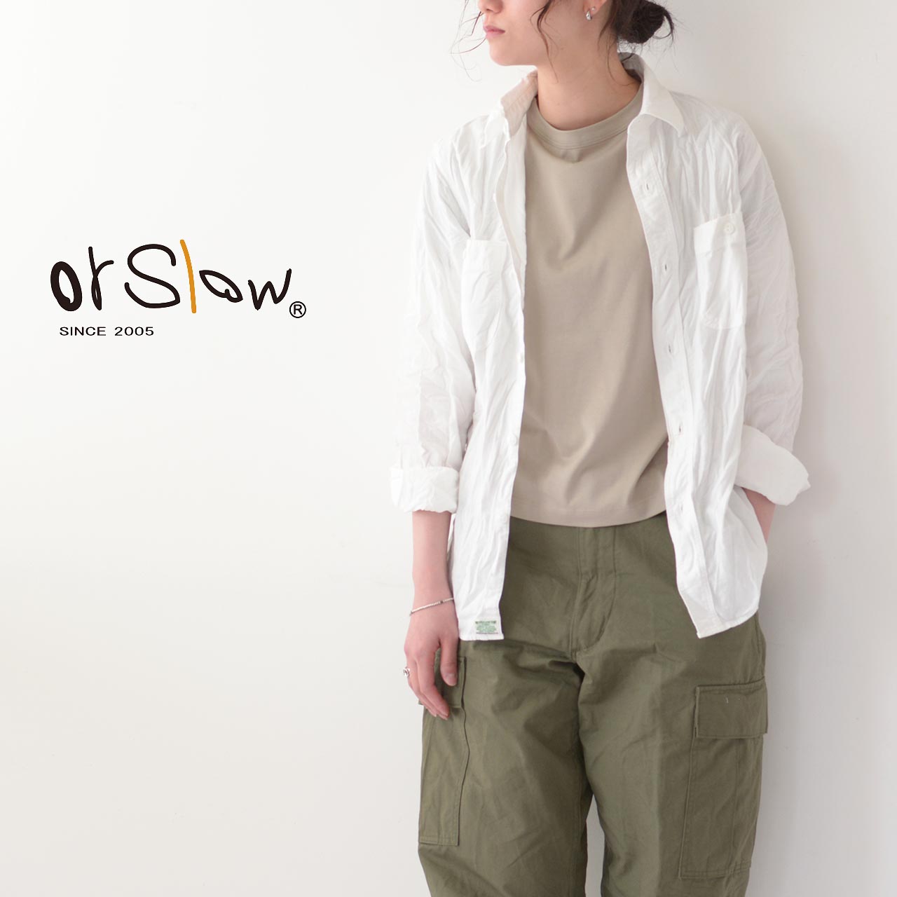 orslow [オアスロウ] WORK SHIRT WHITE CHAMBRAY [01-8070-69] シャンブレーシャツ ホワイト 白・ワークシャツ・白シャンブレー・大人のワークシャツ・MEN'S [2026SS]