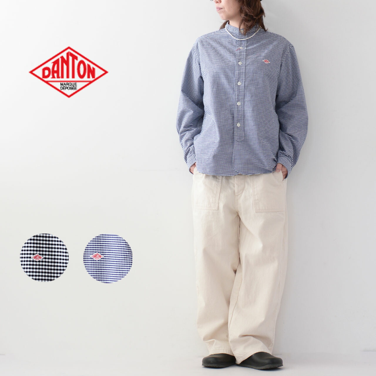 楽天市場】DANTON [ダントン] M OXFORD BAND COLLAR SHIRT