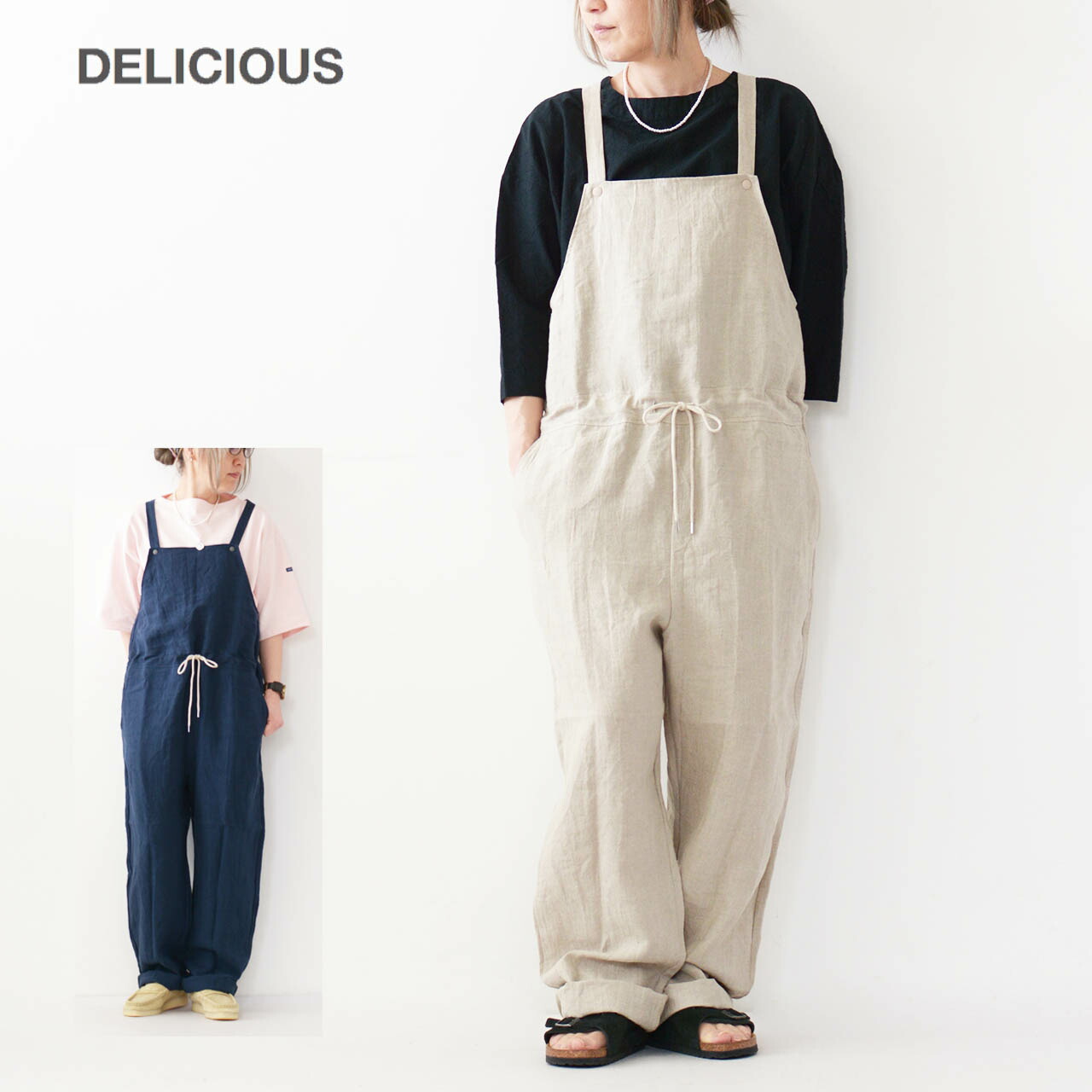 楽天市場】【SALE 30%OFF】DELICIOUS [デリシャス] LINEN - Salopette