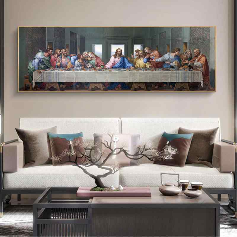 装飾画 最後の晩餐 キャンバス アートパネル 壁画 人物画 歴史画 モダン スタイリッシュ シンプル リビング 寝室 書斎 ダイニング 玄関 壁掛け 油絵風 インテリア 絵画