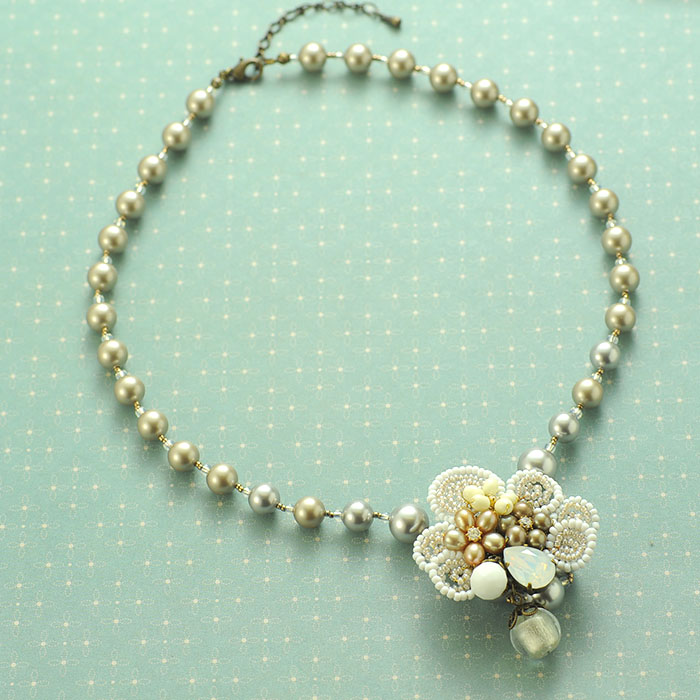 最安値に挑戦 ハンドメイド キット アクセサリー ホワイトフラワーネックレス N 149 作家 Shinon あわいしのぶ ビーズ キット レシピ 作り方 ハンドメイド 手芸 材料セット 首飾り あす楽対応 送料無料 激安の Ihmc21 Com