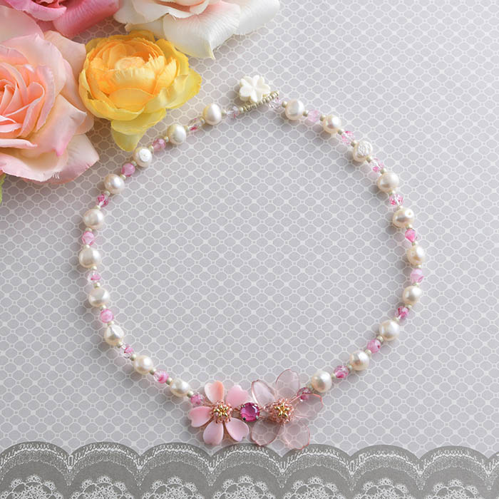 春霞～harugasumi～  【文筆家：しのはらみわ（Little”B”.）】  ビーズ 一揃いの道具 ビーズ一揃いの道具 お手々お手伝いさん 手作り 首飾り