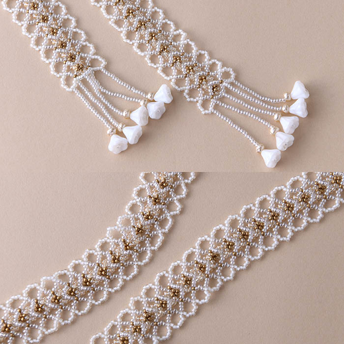 White Lace Lariat 原著者 荒木晴美 Atelier Embellir ビーズ 道具一式 ビーズキット ハンドメイド 装身具キット 首飾り ラリエット 手作り 送料無料 Colevalleyfair Com