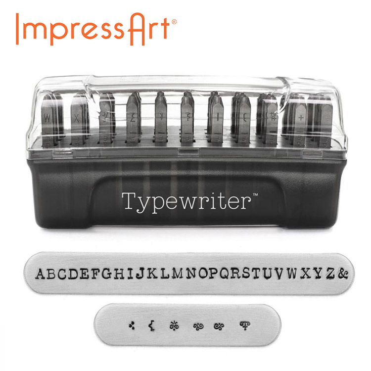 ネームタグ 刻印 名入れ インプレスアート シグネチャーレタースタンプ Typewriter 大文字 U0003/3/2 ネームプレート アルファベット レザー メッセージ DIY ドッグプレート ドッグタグ 首輪 レザークラフト 名札