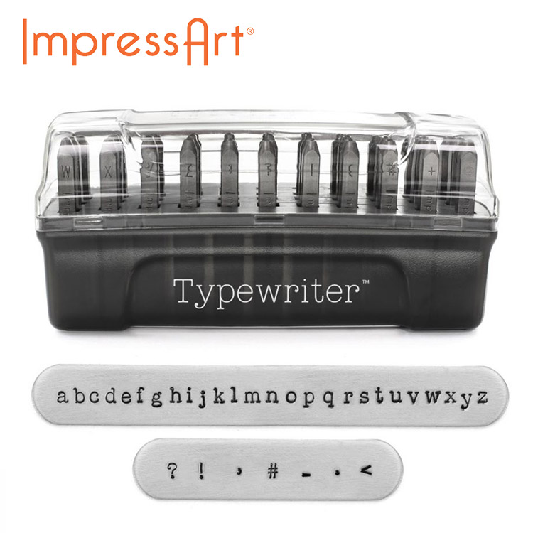 ネームタグ 刻印 名入れ インプレスアート シグネチャーレタースタンプ Typewriter 小文字 U0003/3/3 ネームプレート アルファベット レザー メッセージ DIY ドッグプレート ドッグタグ 首輪 レザークラフト 名札