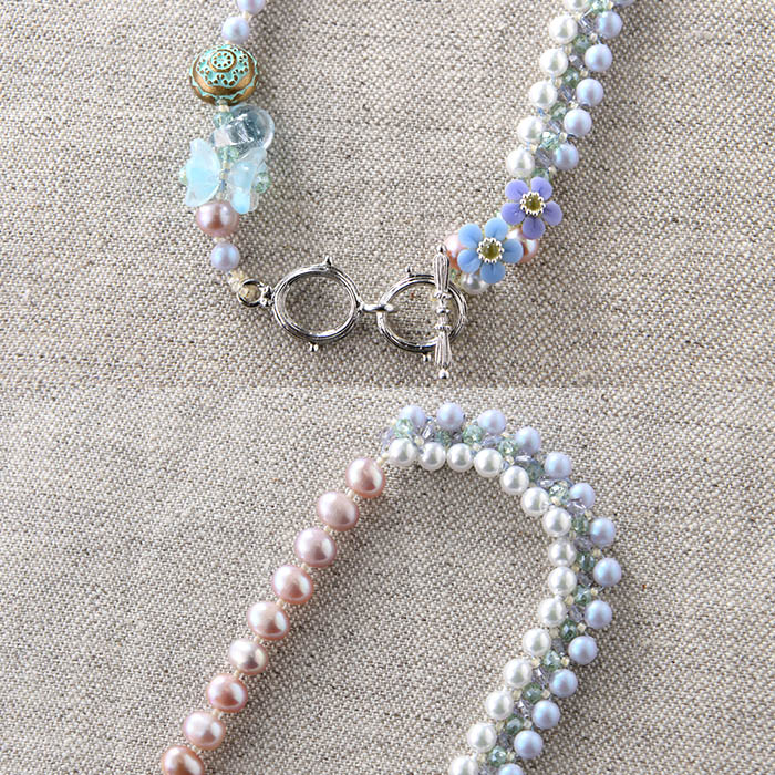 勿忘草のステッチネックレス 作家 Narumido キット 手作りキット ハンドメイドキット ビーズキット アクセサリー ビーズ 忘れな草 雨 梅雨 送料無料 Highsoftsistemas Com Br