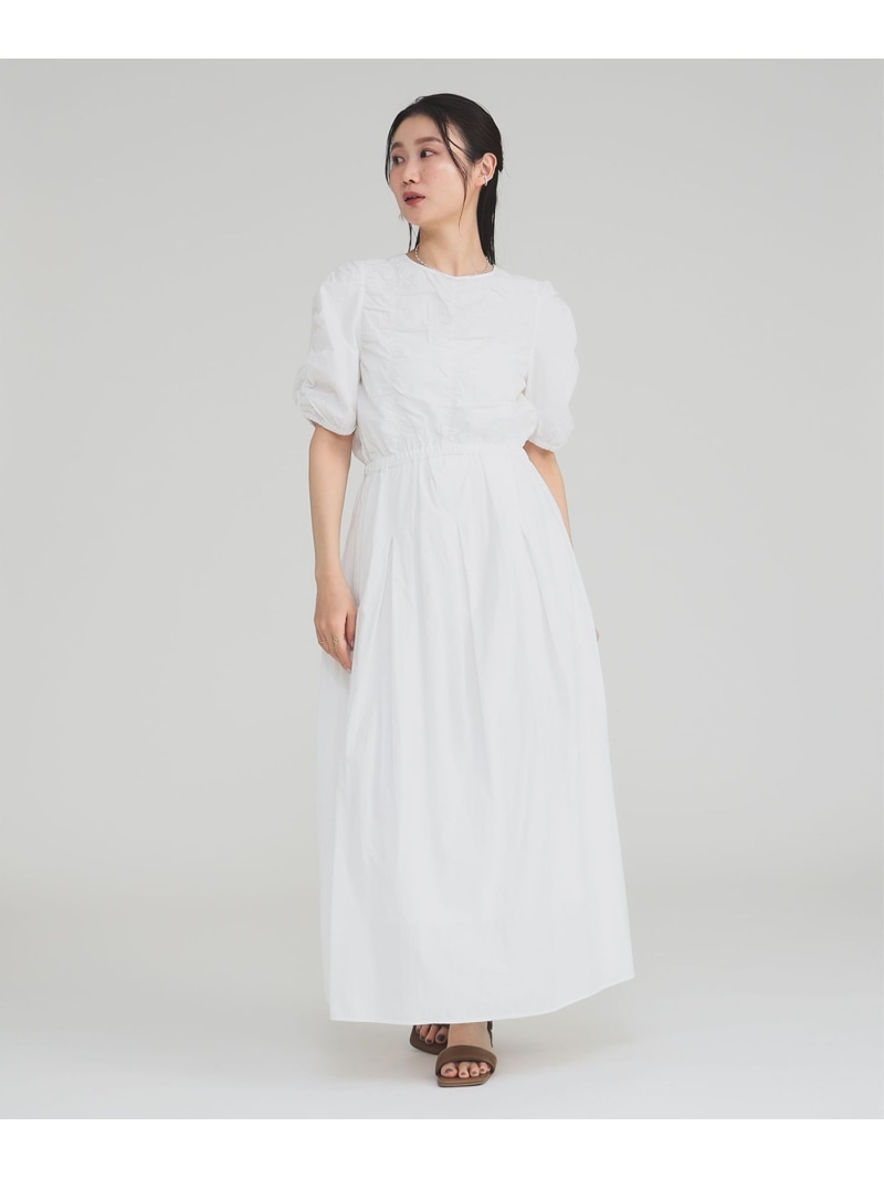 【SALE／50%OFF】ne Quittez pas / ドビー シャーリング ワンピース Demi-Luxe BEAMS ビームス アウトレット ワンピース・ドレス その他のワンピース・ドレス ブラック ホワイト【RBA_E】【送料無料】[ Fashion]