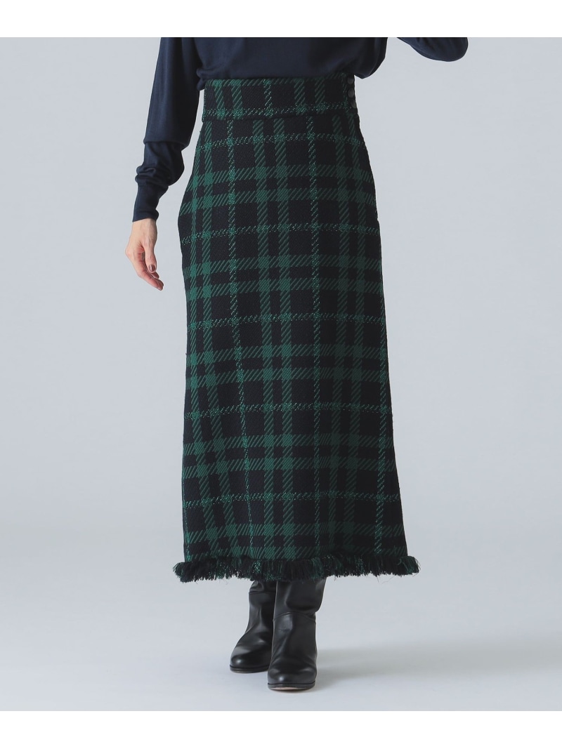 【SALE／60%OFF】カラーツイード スカート EFFE BEAMS ビームス アウトレット スカート その他のスカート グリーン【RBA_E】【送料無料】[ Fashion]