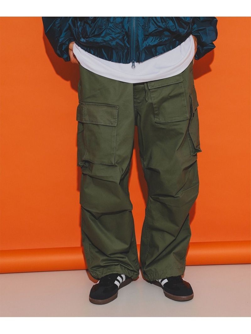 【SALE／30%OFF】ミリタリー ポケット バルーンパンツ BEAMS ビームス アウトレット パンツ カーゴパンツ グリーン ベージュ【RBA_E】【送料無料】[ Fashion]