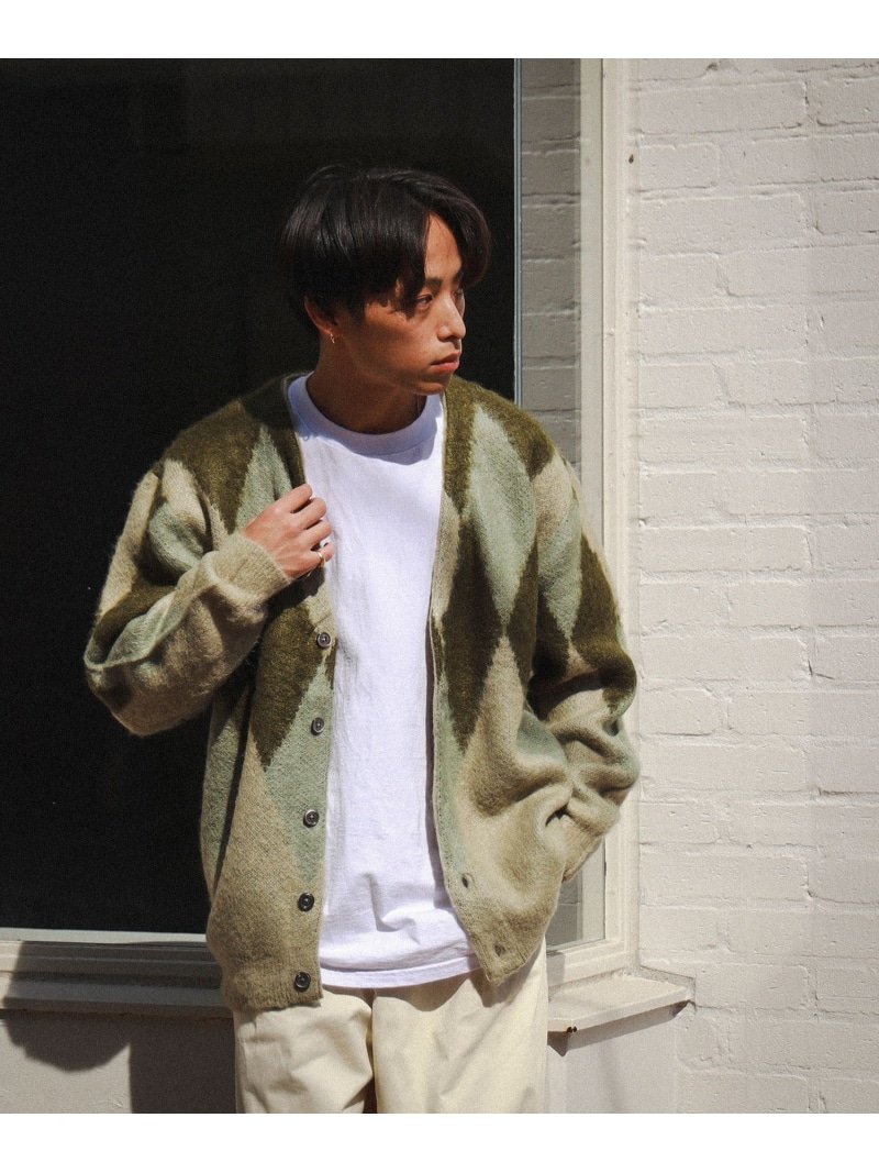 【美品】BEAMS シャギーニットカーディガン モヘヤ混 水色 サックス S 美品】BEAMS シャギーニットカーディガン モヘヤ混 水色