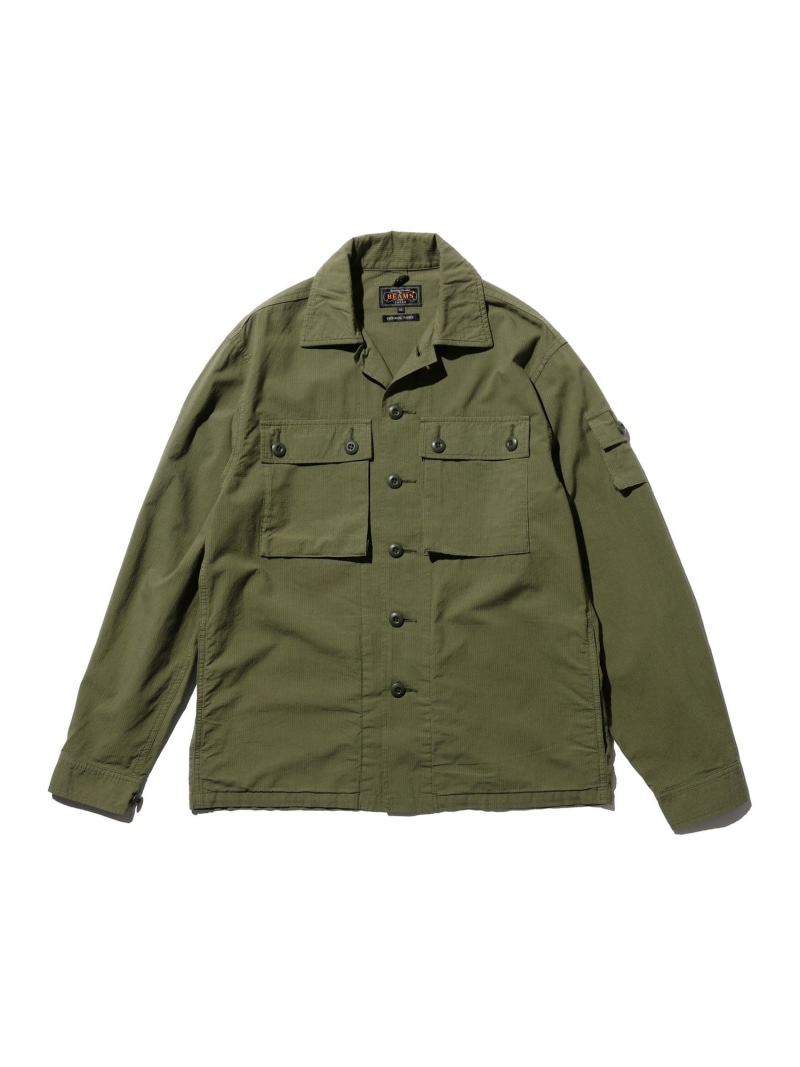 【SALE／60%OFF】リップストップ ミリタリー シャツ ジャケット BEAMS PLUS ビームス アウトレット ジャケット・アウター ブルゾン・ジャンパー グリーン カーキグリーン ネイビー【RBA_E】【送料無料】[ Fashion]