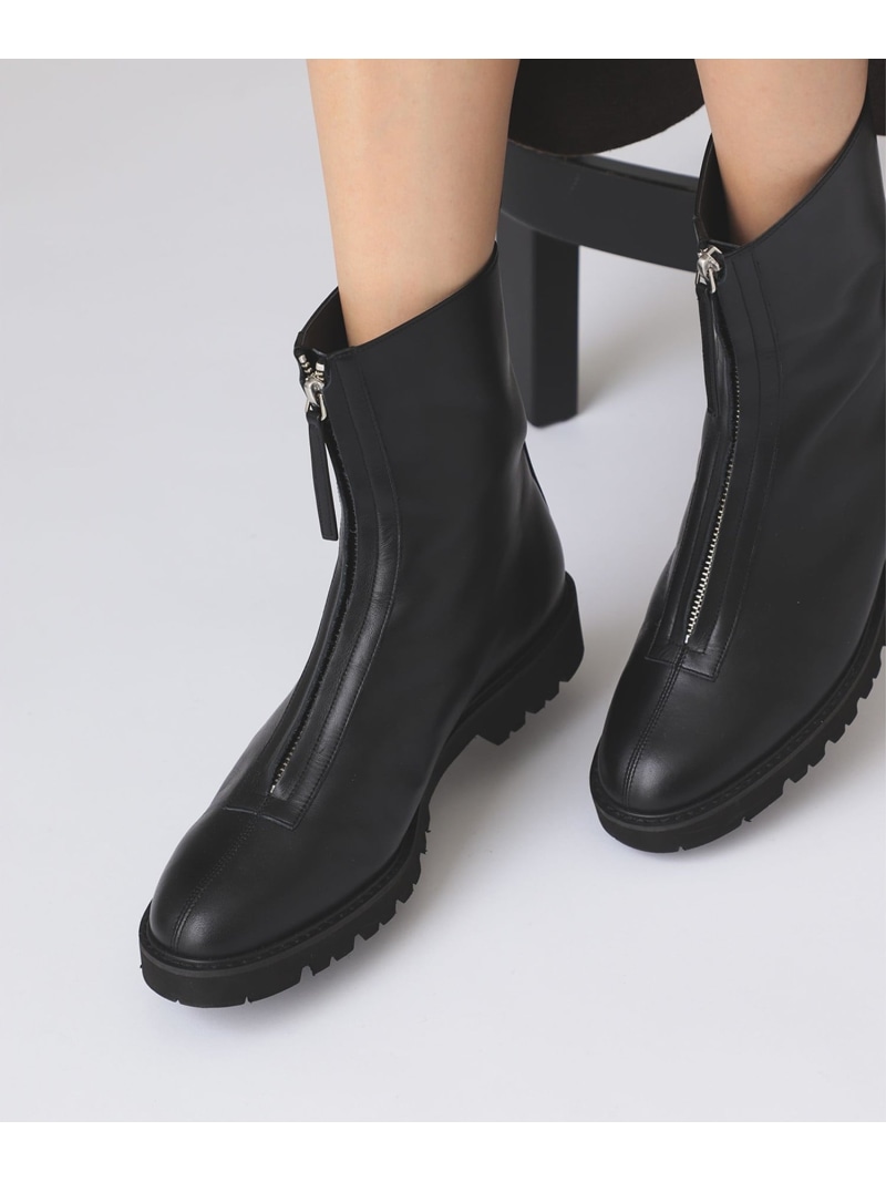 【SALE／60%OFF】フロント ジップ ブーツ Demi-Luxe BEAMS ビームス アウトレット シューズ・靴 ブーツ ブラック【RBA_E】【送料無料】[ Fashion]