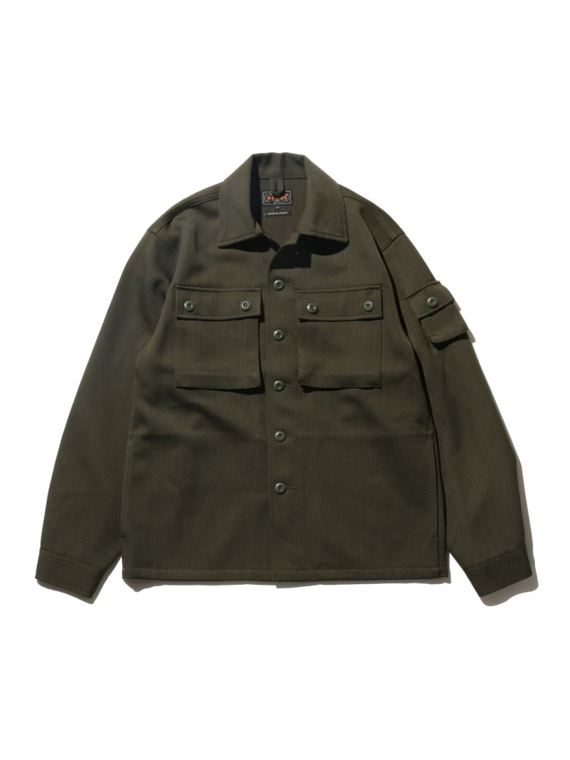 【SALE／40%OFF】MIL Shirt-Jacket Wool Elastic BEAMS PLUS ビームス 逃げ道 ジャケット・アウター 上衣・前掛け 緑であること 米国海軍【RBA_E】【貨物輸送無料】[ Fashion]