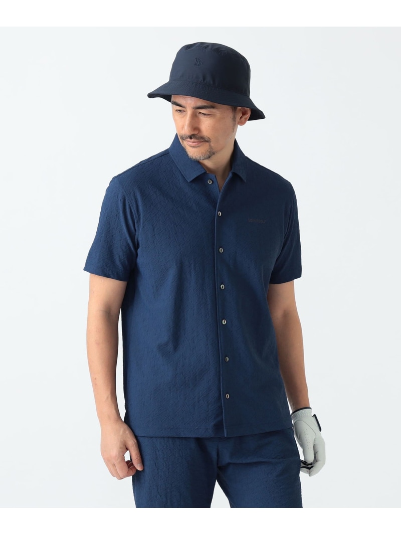 【SALE／50%OFF】PURPLE LABEL / サークル ジャカート シャツ BEAMS GOLF PURPLE LABEL ビームス アウトレット トップス スウェット・トレーナー ブルー ホワイト【RBA_E】【送料無料】[ Fashion]